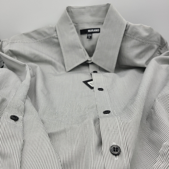 Murano Button-Up Long Sleeve Shirt / Men's Large / Light Grey - Picture 2 of 4